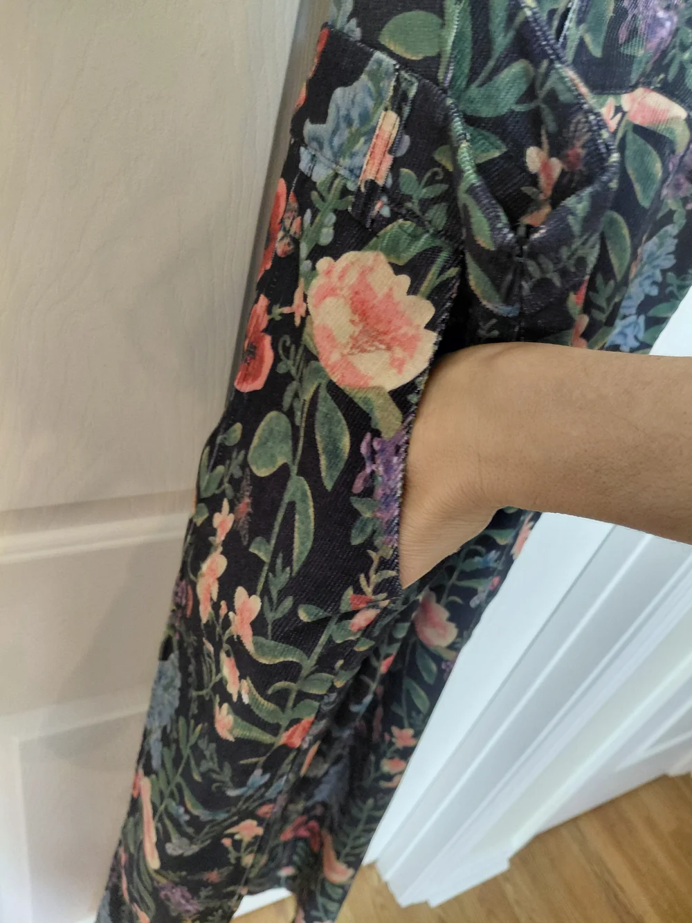 Cider Navy Floral Overalls with Multicolor Blooms - Picture 7 of 9